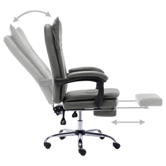 VidaXL Silla de Oficina Linna con Reposapiés Reclinable Antracita