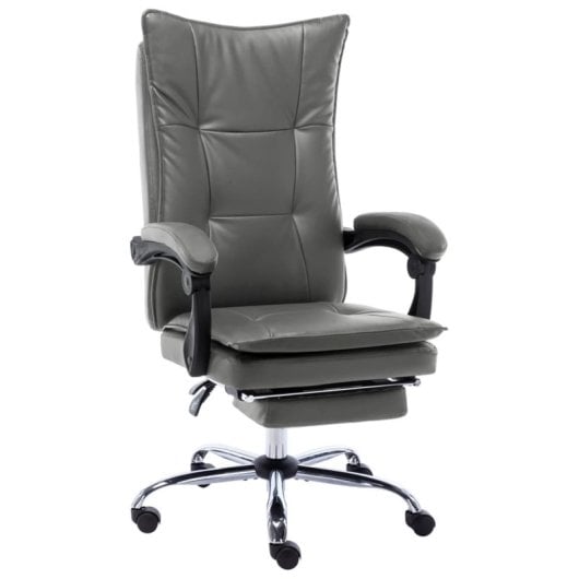 VidaXL Silla de Oficina Linna con Reposapiés Reclinable Antracita