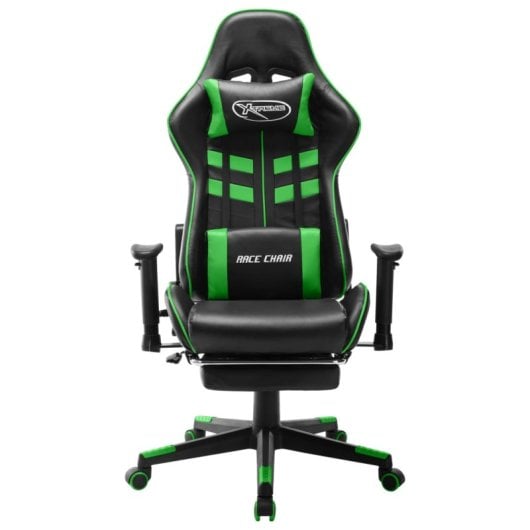 VidaXL Soul Silla Gaming con Altura Regulable Y Reposapiés Negro/verde