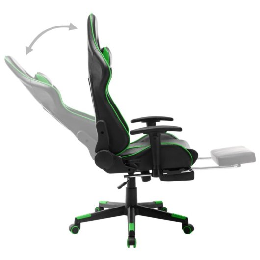 VidaXL Soul Silla Gaming con Altura Regulable Y Reposapiés Negro/verde
