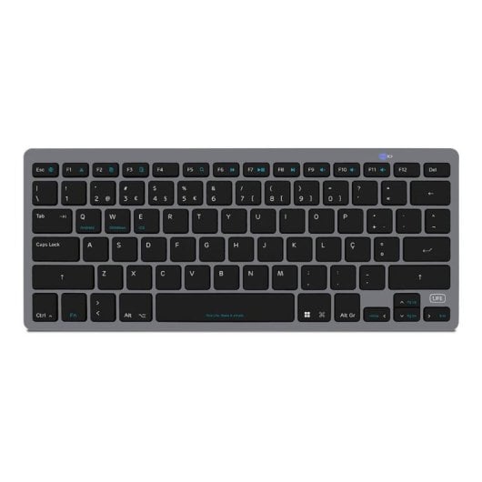 1life Ultraslim Teclado Sem Fios Bluetooth Multidispositivo Preto (PT)