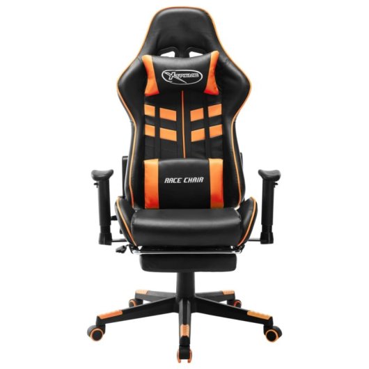 VidaXL Soul Silla Gaming con Altura Regulable Y Reposapiés Negro/Naranja