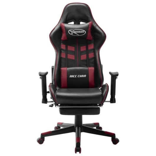 VidaXL Soul Silla Gaming con Altura Regulable Y Reposapiés Negro/Granate