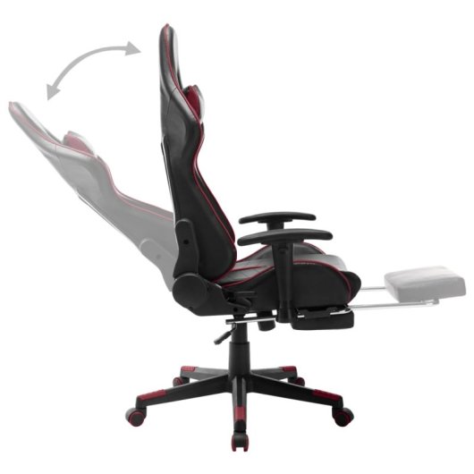 VidaXL Soul Silla Gaming con Altura Regulable Y Reposapiés Negro/Granate