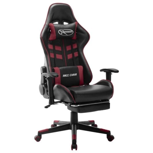 VidaXL Soul Silla Gaming con Altura Regulable Y Reposapiés Negro/Granate