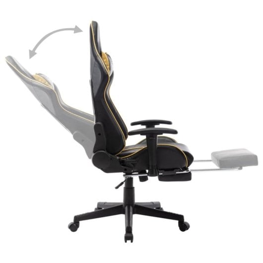 VidaXL Soul Silla Gaming con Altura Regulable Y Reposapiés Negro/Dorado