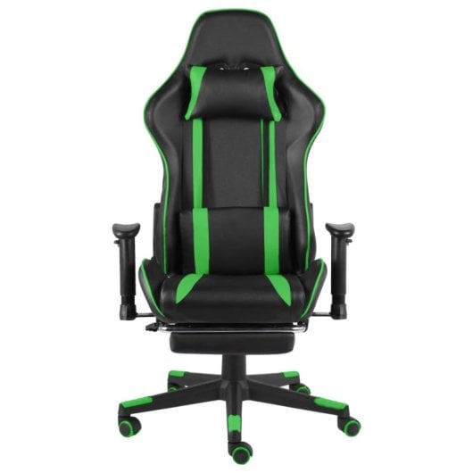 Sedia da gaming VidaXL Power con poggiapiedi inclinabile Verde