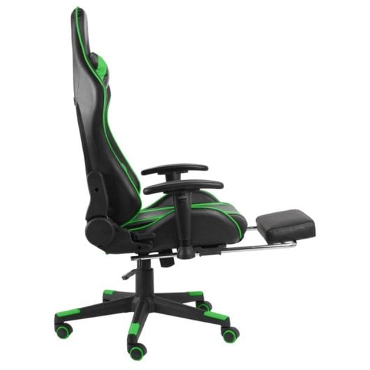 Sedia da gaming VidaXL Power con poggiapiedi inclinabile Verde