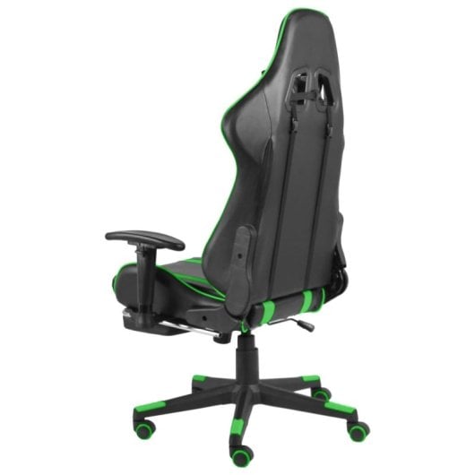 Sedia da gaming VidaXL Power con poggiapiedi inclinabile Verde