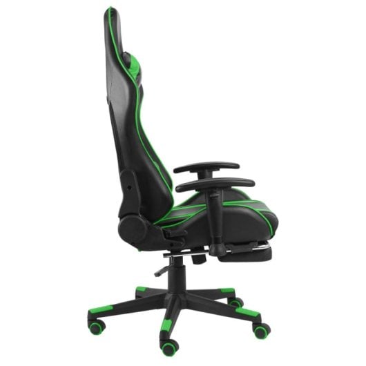Sedia da gaming VidaXL Power con poggiapiedi inclinabile Verde