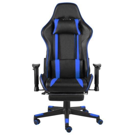 Sedia da gaming VidaXL Power con poggiapiedi inclinabile Blu