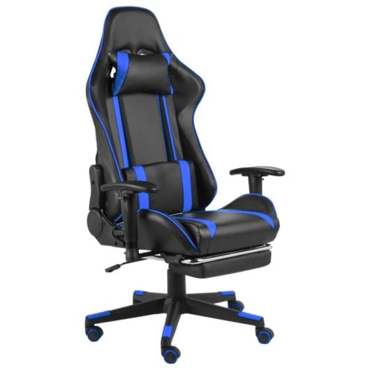 Sedia da gaming VidaXL Power con poggiapiedi inclinabile Blu