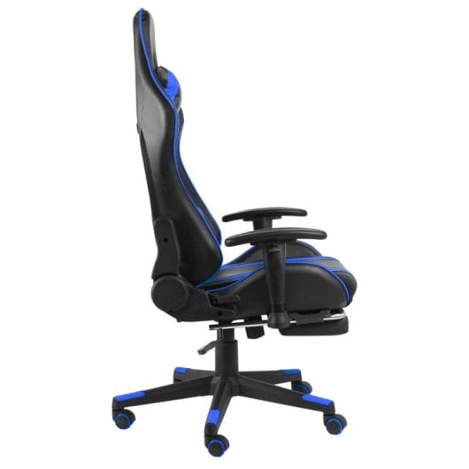 Sedia da gaming VidaXL Power con poggiapiedi inclinabile Blu