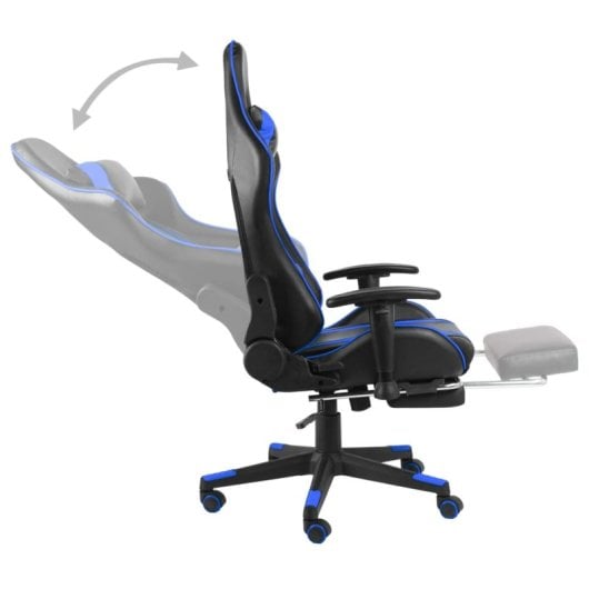 Sedia da gaming VidaXL Power con poggiapiedi inclinabile Blu