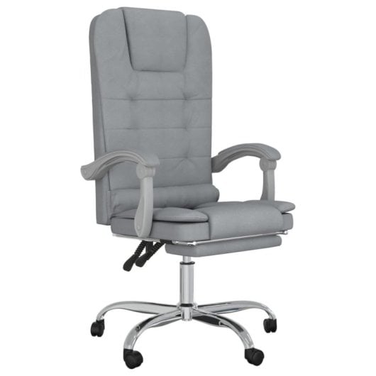 VidaXL Roca chaise de bureau inclinable à hauteur réglable gris clair