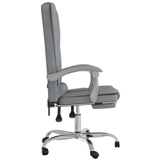 VidaXL Roca chaise de bureau inclinable à hauteur réglable gris clair