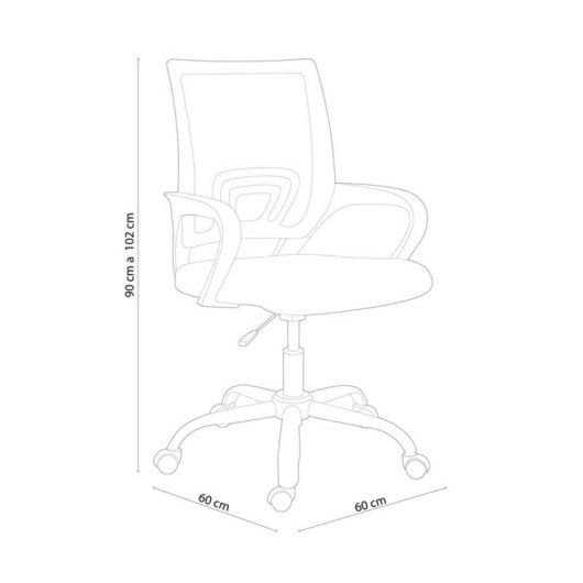 Adec Vita Silla de Estudio Giratoria con Altura Regulable Negro