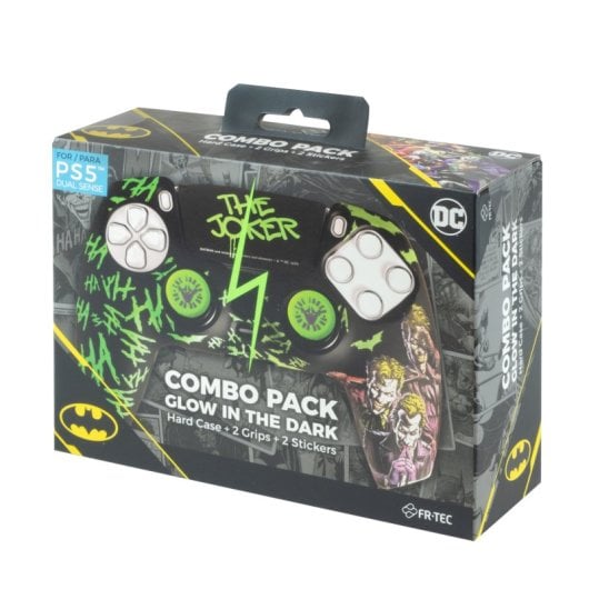 FR-TEC DC Combo Joker Pack de Customización y Protección Completo para Mandos PS5