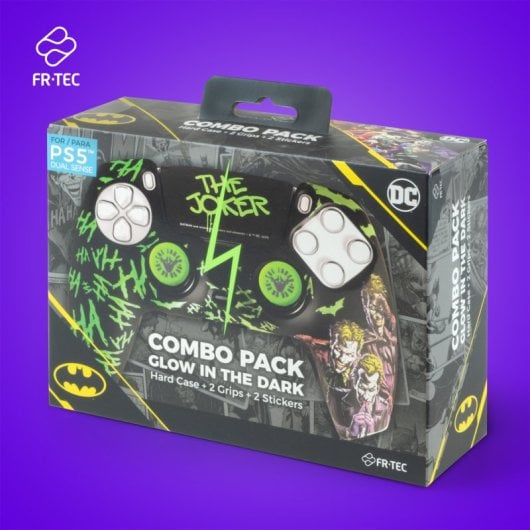 FR-TEC DC Combo Joker Pack de Customización y Protección Completo para Mandos PS5