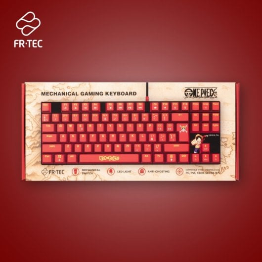 FR-TEC PC One Piece Luffy Teclado Gaming Mecânico TKL Retroiluminado