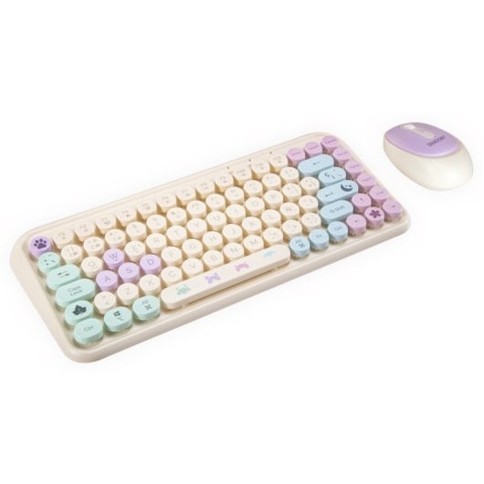 FR-TEC PC Tanooki Pack Teclado + Ratón Inalámbrico 1600DPI