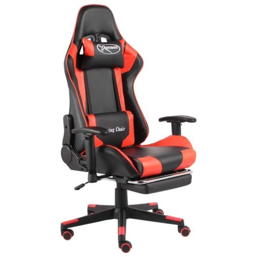 Chaise de jeu VidaXL Elite avec repose-pieds rouge