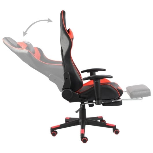 Chaise de jeu VidaXL Elite avec repose-pieds rouge