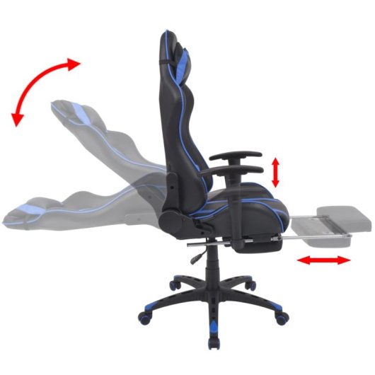 VidaXL Race Silla de Oficina con Altura Regulable Azul