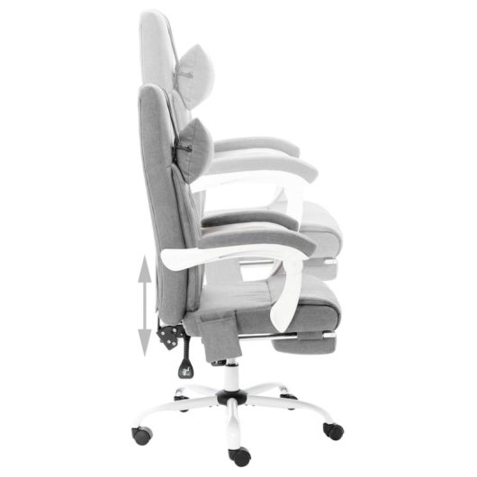 VidaXL Ahissa Silla de Oficina con Función Masaje Reclinable Gris