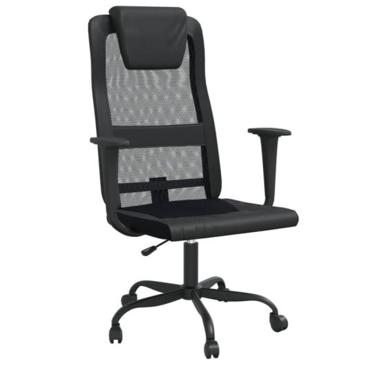 VidaXL Amapola Silla de Oficina con Altura Ajustable Negro