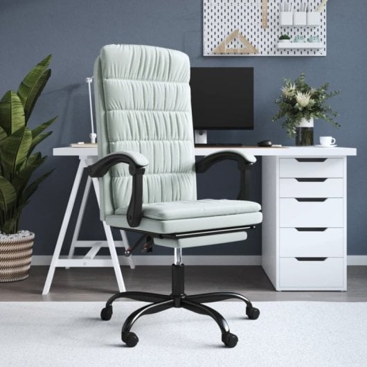 VidaXL Chaise de bureau inclinable Beler avec rembourrage vert clair