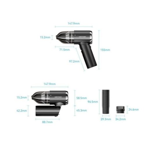 Vention Krab0 Aspirador de Mano con Batería Negro