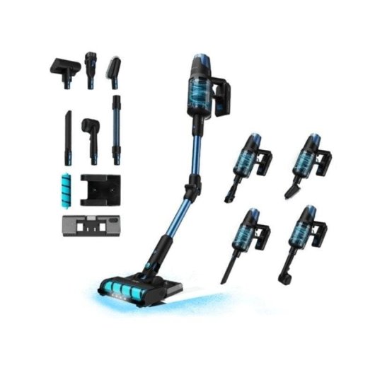 Cecotec Conga Rockstar 8500 Infinity Ergowet Animal Turbo T Aspirador Escoba 680W 4 en 1 Negro/Azul