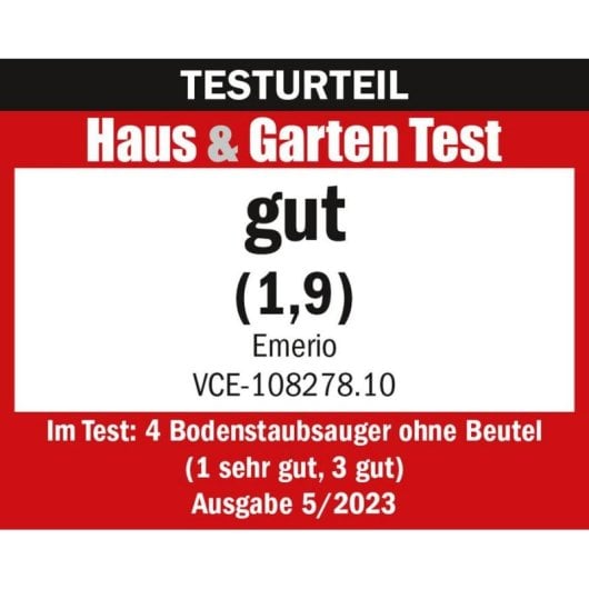 Beutelloser Staubsauger Emerio VCE-108278.10 900W HEPA-Filter 2L Behälter Schwarz/Blau