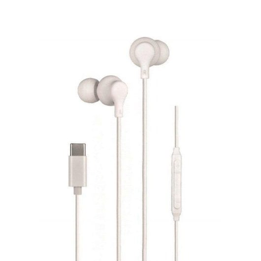 Auriculares Daewoo DW2016 con cable USB-C con Micrófono y Control de Volumen blancos