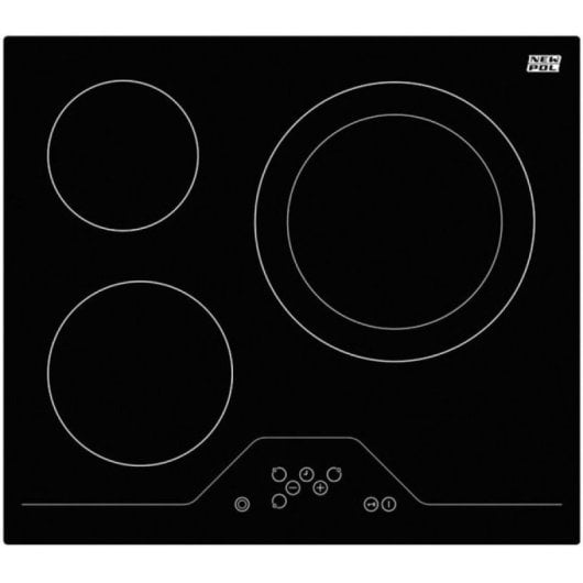 New Pol NWVT3Z Placa Vitrocerámica 3 Zonas Control Táctil 59cm Negro