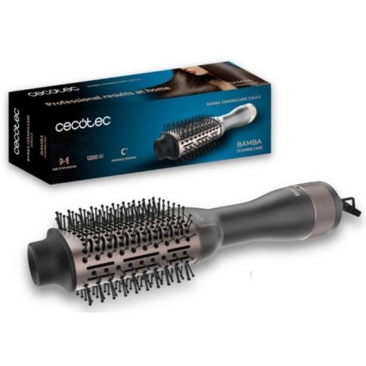 Brosse Soufflante Multifonction Cecotec Bamba CeramicCare Single 1200W Céramique 3 Températures Air Froid Noir Rose