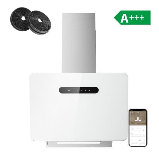 Ciarra CBCW6736K Campana Extractora con Control Táctil y Wifi 60cm 650m3/h Clase A+++ Blanco