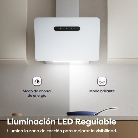 Ciarra CBCW6736K Campana Extractora con Control Táctil y Wifi 60cm 650m3/h Clase A+++ Blanco