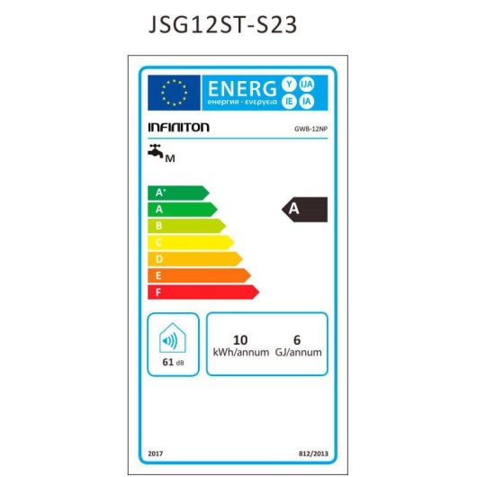 Infiniton GWB-12NP Calentador de Agua por Gas Butano 12L Display LED 33W Blanco
