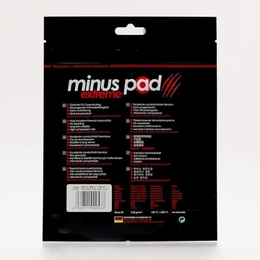 Coussin thermique Thermal Grizzly Minus Pad Extreme 100 x 100 x 1,0 mm