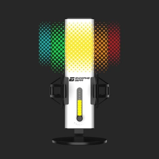 Endgame Gear XSTRM Micrófono USB con Iluminación RGB y Cancelación de Ruido AI Blanco