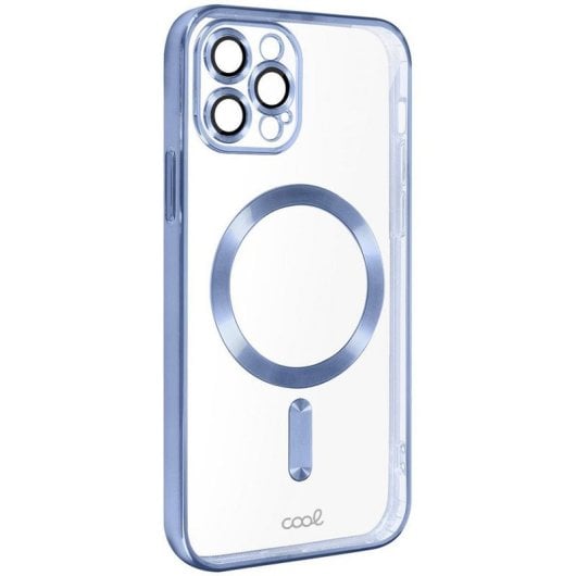 Cool Funda Magnética Transparente con Borde Celeste para iPhone 16 Pro