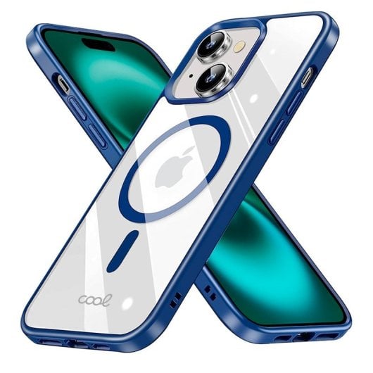 Cool Funda Magnética Transparente con Borde Marino para iPhone 16 Plus