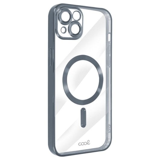 Cool Funda Magnética Transparente con Borde Plata para iPhone 16