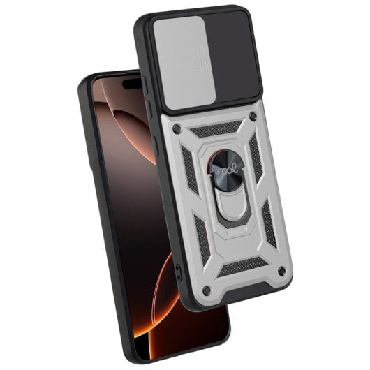 Cool Funda Hard Ring Plata para iPhone 16 Pro Max