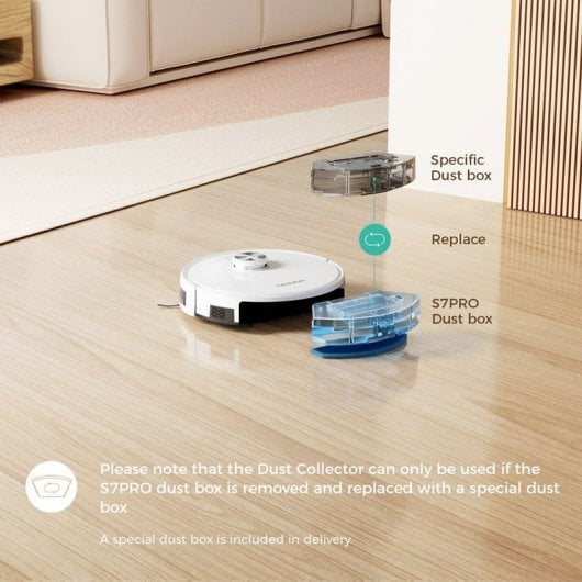 Tesvor S7 Pro AES Robot Aspirador 2 en 1 con Estación de Vaciado Automático 6000Pa Blanco
