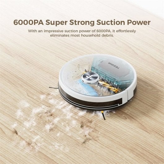 Tesvor S7 Pro AES Robot Aspirador 2 en 1 con Estación de Vaciado Automático 6000Pa Blanco