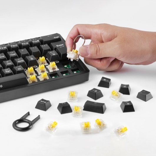 Mars Gaming MKMINIPRO Teclado Mecánico RGB 60% Switch Azul Negro Francés