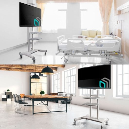 Onkron TS1881-W Support TV réglable en hauteur 50"/86" Vesa 800x500 Max 105Kg Blanc